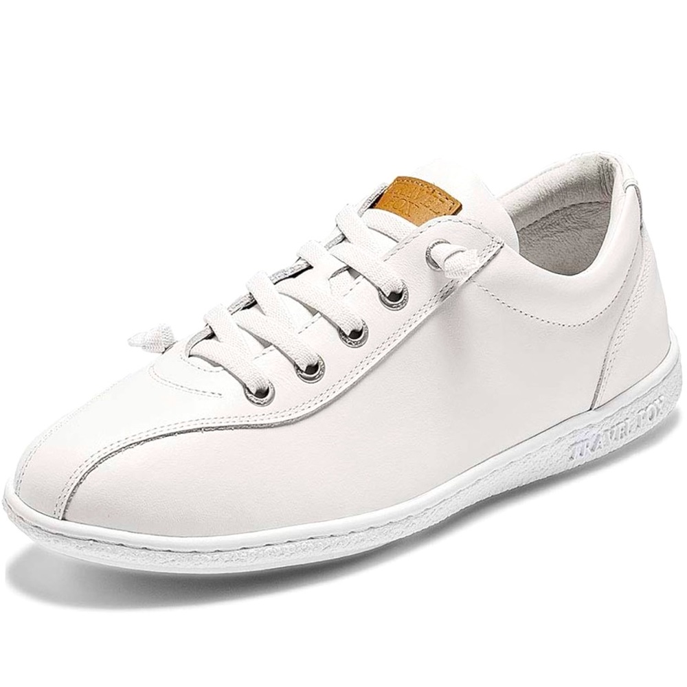 TRAVEL FOX Women's Fairy White Nappa Leather Round Toe Low-Tops US Size 5.5